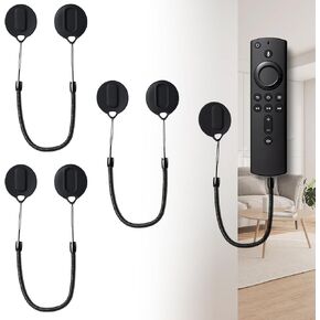 3 عبوات من حاملات سلسلة التحكم عن بعد للتلفزيون المغناطيسي مع حبال زنبركية قابلة للتمديد مقاس 47 بوصة - منظم لاصق مثبت على الحائط لأجهزة التحكم عن بعد والملحقات الصغيرة، تصميم مضاد للخسارة، امتصاص مغناطيسي سريع (أسود) in Kuwait