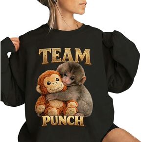 سويت شيرت Team Punch Monkey، قميص Baby Monkey Punch، سترة قرد لطيفة، هدية لمحبي الحيوانات، ملابس لعبة in Kuwait