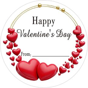 60 PCS Valentine's Day Gift Stickers, Valentines to from Stickers 2Inch Heart Name Gift Label for Wraping Sealing Love Letter Envelope Decorating in Kuwait