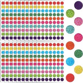 1400 Pcs Laser Dot Stickers, 3/4 Inch Round Colored Coding Labels, 10 Colors Circle Markers for Pricing, Classification, Office, School, Crafts in Kuwait