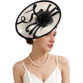 Unpifolov قطع زينة القبعات الأنيقة للنساء زهرة شبكة الريش الزفاف كوكتيل العروس عقال لديربي قبعة حفلة الشاي in Kuwait