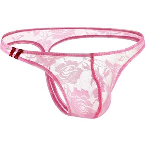 Men Thong Underwaer Sissy Panties Sexy Lace See-Through Floral Femboy Panty Low Rise Mesh Lingerie in Kuwait