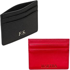 Personalized Cardholder Wallet – Custom Embossed Credit Card Holder with Initials, Name, Monogram – Slim Wallet with 5 Pockets for IDs and Bank Cards, Gift Idea for Him and Her in Kuwait