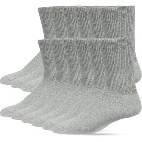 Cotton Blend Diabetic Crew Socks 12 Pack Unisex Mid-Calf No Binding Neuropathy Circulatory Socks for Men & Women in Kuwait