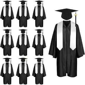 10 Set Kindergarten Graduation Gown Grad Cap Set, 2026 Nursery Graduation Outfit with Gown Cap Tassel and Stole for Kids in Kuwait