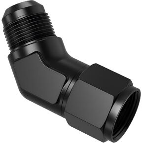 45 درجة 10AN أنثى إلى 10AN ذكر مضيئة الكوع قطب تركيب محول مقرنة، الألومنيوم الصلب عرافة بأكسيد موصل أسود in Kuwait