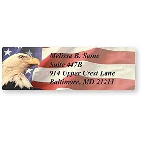 Personalized American Flag Set of 215 Sheeted Address Labels in Saudi Arabia