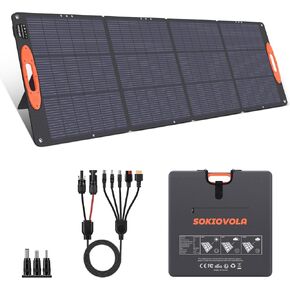 N-Type 16BB 200W Portable Solar Panel for EF/Jackery/Bluetti/Anker Power Station 20V Foldable Solar Panel 25% High Efficiency IP68 Waterproof for Outdoor Trip RV Camping Blackout Off Grid in Kuwait