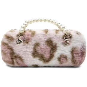 Women's Plush Hard Fuzzy Eyeglass Case, Portable Sunglasses Pouch with Handle Glasses Case Makeup Storage Bag in Kuwait