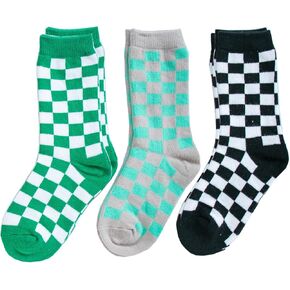 جوارب MZLIU للأطفال الصغار من الأولاد والبنات القطنية جوارب ملونة جديدة ذات مربعات 4 أزواج in Kuwait