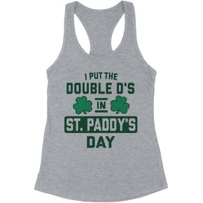 I Put The Double D's in St Paddy's Day Tank Top Fitted Racerback Women's in Saudi Arabia