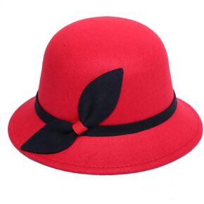 Bowler Hats for Women Bowknot Wide Brim Fedora Church Hat Vintage Elegant Hats for Wedding Party Festival in Saudi Arabia