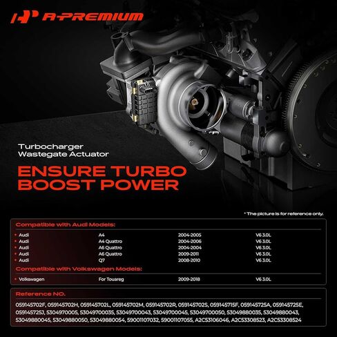 مشغل بوابة النفايات للشاحن التوربيني A-Premium متوافق مع Audi A4 2004-2005، Q7 2008-2010، A4 Quattro 2004-2006، A6 Quattro 2004 2009-2011 وVolkswagen Touareg 2009-2018، 3.0L in Kuwait