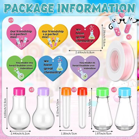 Teecyhoo 24 قطعة حامل حلوى عيد الحب هدية الجذعية أنابيب الكيمياء اختبار الحلوى جرة ديكور عيد الحب هدية تبادل لصالح الطرف تحت عنوان العلوم in Kuwait