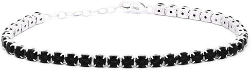 سوار تنس من الفضة الإسترلينية 925 للنساء، سوار زركونيا مكعب متعدد الألوان (أخضر/أسود/أبيض/أزرق/أحمر)، سلسلة تنس متلألئة هدية مجوهرات راقية لذكرى عيد الميلاد وعيد الحب من بيلانتينا in Kuwait