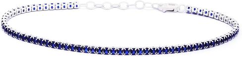 925 Sterling Silver Tennis Bracelet for Women, Multi-Color Cubic Zirconia Bracelet (Green/Black/White/Blue/Red), Sparkling Tennis Chain Fine Jewelry Gift for Anniversary Birthday Valentine's Day by Belantina in Kuwait