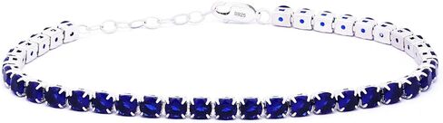 925 Sterling Silver Tennis Bracelet for Women, Multi-Color Cubic Zirconia Bracelet (Green/Black/White/Blue/Red), Sparkling Tennis Chain Fine Jewelry Gift for Anniversary Birthday Valentine's Day by Belantina in Kuwait