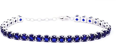 925 Sterling Silver Tennis Bracelet for Women, Multi-Color Cubic Zirconia Bracelet (Green/Black/White/Blue/Red), Sparkling Tennis Chain Fine Jewelry Gift for Anniversary Birthday Valentine's Day by Belantina in Kuwait