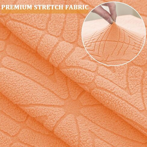 غطاء عثماني ناعم قابل للتمدد مربع أغطية مسند قدم مربعة مع قاع مرن (برتقالي، كبير) in Kuwait