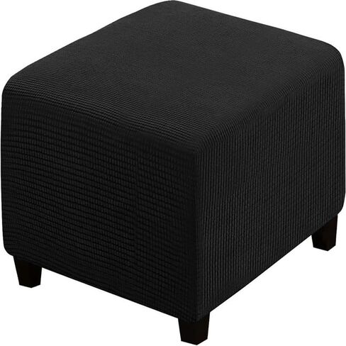 Ottoman Cover Square 36x36 30x30 24x24 40x40 Custom Ottoman Slipcover 40×40 35×35 24×24 Stretch Stool Protector Hassock Covers for Footstool Footrest Pouf Sofa Decorative(17,78cm/31in) in Saudi Arabia