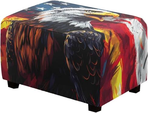 Ottoman Cover Square, Cow Print Waterproof Ottoman Slipcover Stretch Storage Footrest Stool Covers Furniture Protector with Elastic Band in Saudi Arabia