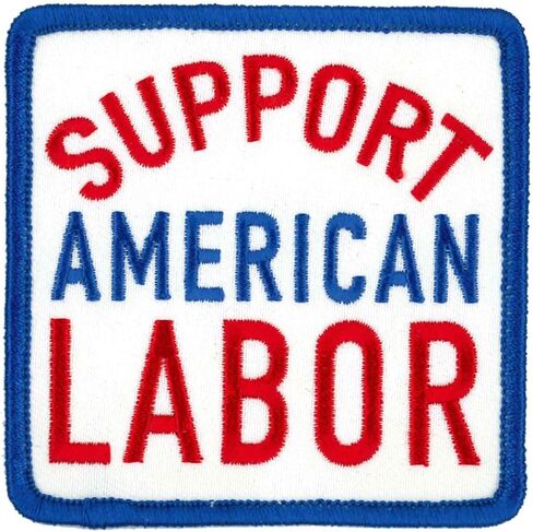 Hot Leathers Support American Labor 3" x 3" Embroidered Patch PPL9876-3 Width x 3 Height Inches in Saudi Arabia