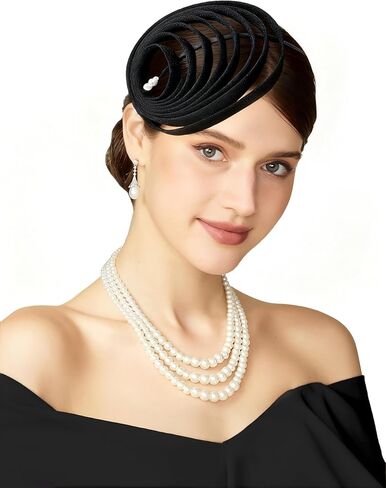 عصابة رأس BABEYOND Fascinators للنساء - متعددة الطبقات لحفلات الشاي كنتاكي Fascinator Derby Hat غطاء رأس الزفاف in Saudi Arabia