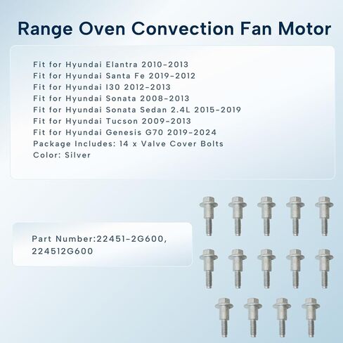 14Pcs Valve Cover Bolts Replacement Fit for Elantra Santa Fe Sonata Tucson Replace 22451-2G600 Silver in Kuwait