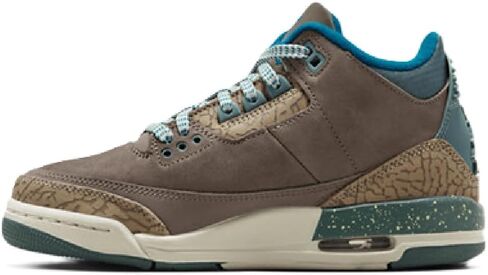 Air Jordan 3 Retro Big Kids' Shoes (Olive Grey/Khaki/Sea Glass/Green Abyss) in Saudi Arabia