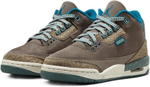 Air Jordan 3 Retro Big Kids' Shoes (Olive Grey/Khaki/Sea Glass/Green Abyss) in Saudi Arabia