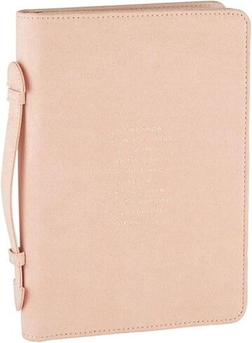 Creative Brands Faithworks - Suede Bible Cover with Carry Handle and Zipper Closure Simply Faith Collection, 7 x 10-Inch, Peach - Romans 8:28 in Kuwait