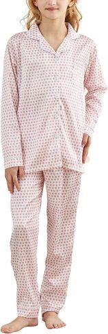 Girls Silk Satin Pajamas Sets Long Sleeve Button Down Pajama PJs for Daily Wear & Jammies Party Size 4-14 Years in Saudi Arabia
