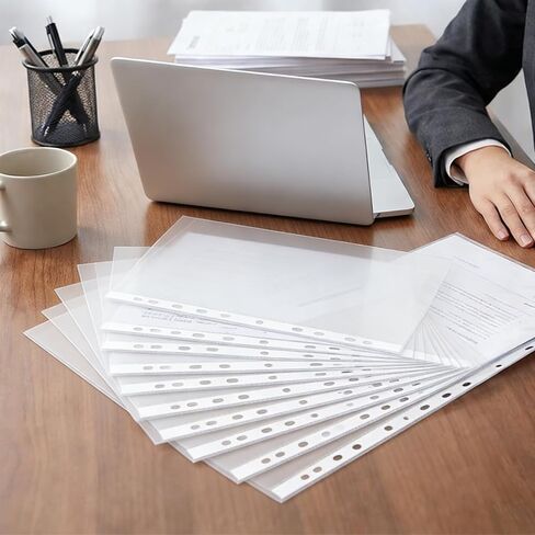 Waterproof A4 Document Folder 100 PCS Clear File Folders Transparent Paper Holder Sleeves for Organization and Office use in Saudi Arabia