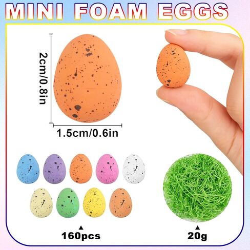 160 قطعة من بيض عيد الفصح المزخرف، بيض صغير من الفوم، بيض مرقط باستيل للحفلات والفصول الدراسية، لوازم يدوية يدوية الصنع، حشوات سلة عيد الفصح، حفلات الربيع، ديكور طاولة العشاء المنزلي in Kuwait
