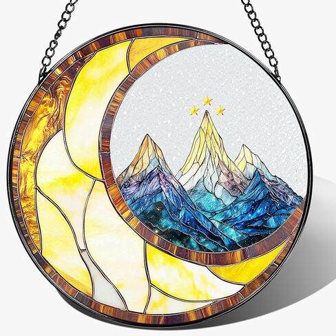 نافذة من الزجاج الملون معلقة، Pauyadu 8 بوصة قوس قزح دوامة الزجاج الملون Suncatcher، ديكور المنزل للنوافذ، هدايا عشاق الفن، عيد الميلاد، أفكار هدايا عيد الميلاد، هدايا لأفضل صديق، عشاق in Kuwait