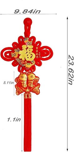 Chinese Knot Tassels for Home Decor, 2-Piece Set，andcrafted Traditional Red Ornaments for Lunar New Year, Wedding, Festivalr - Auspicious Symbol for Door, Gift, and Spring Festival Celebrations in Saudi Arabia