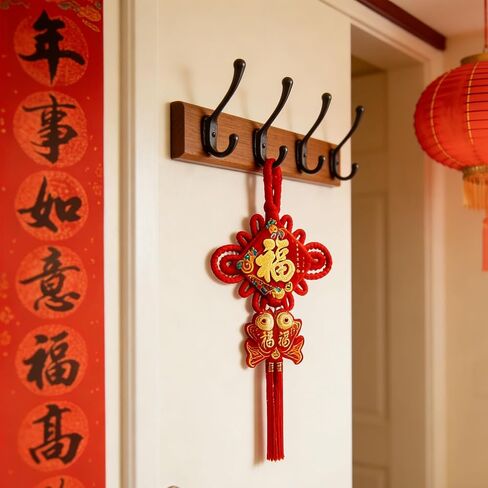 Chinese Knot Tassels for Home Decor, 2-Piece Set，andcrafted Traditional Red Ornaments for Lunar New Year, Wedding, Festivalr - Auspicious Symbol for Door, Gift, and Spring Festival Celebrations in Saudi Arabia