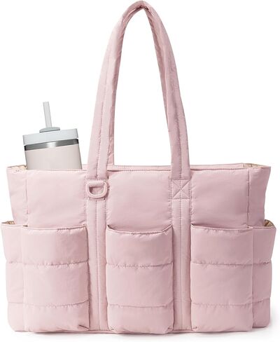 Fasrom Puffer Nurse Tote Bag for Work, Lightweight Nursing Bags with Multi-Pockets, Quilted Clinical Tote for Women Nurses in Saudi Arabia
