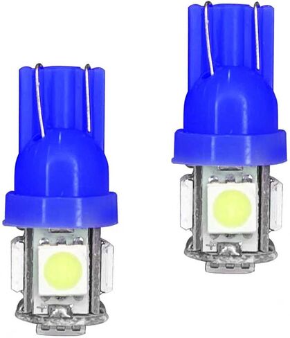 2PCS 194 T10 LED Bulb License Plate Light, 168 2825 W5W 5SMD LED Bulb Tag Lights Wedge Base Lamp, Super Bright 5050 Chips 6000K 12V Bulbs for Car Dome Map Courtesy License Plate Lights（White） in Saudi Arabia