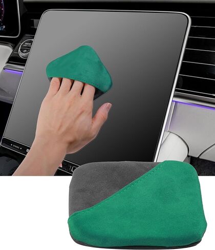 Car Screen Cleaner,Touch Screen Cleaner for Car,Car Accessories Car Screen Wipes,Foldable Car Screen Cleaner Cloth,Square Microfiber Screen Cleaning Pad,Fits Car Dashboard LCD Display (Green) in Saudi Arabia