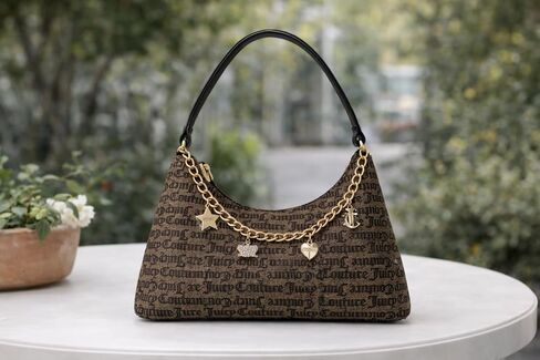 حقيبة كتف Juicy Couture Not Your Babe Hobo مع سلسلة ذهبية ساحرة، وشعار منقوش بسحاب علوي، محفظة من تصميم Carryall in Saudi Arabia
