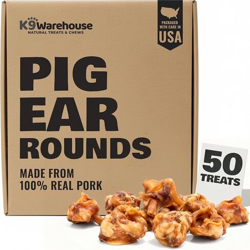 K9warehouse® - آذان خنزير ممتازة للكلاب - شرائط أذن خنزير طبيعية للكلاب الصغيرة والمتوسطة والكبيرة - أذن خنزير صحية ولذيذة مصنوعة لعلاج مضغ الكلاب in Saudi Arabia