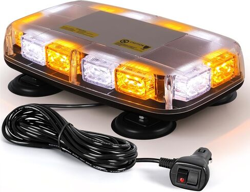 LINKITOM 36-LED Strobe Light Bar, 3-Color Warning Light with 13 Patterns, Super Strong Magnetic Base & IP66 Waterproof for Trucks, Emergency, Construction in Kuwait