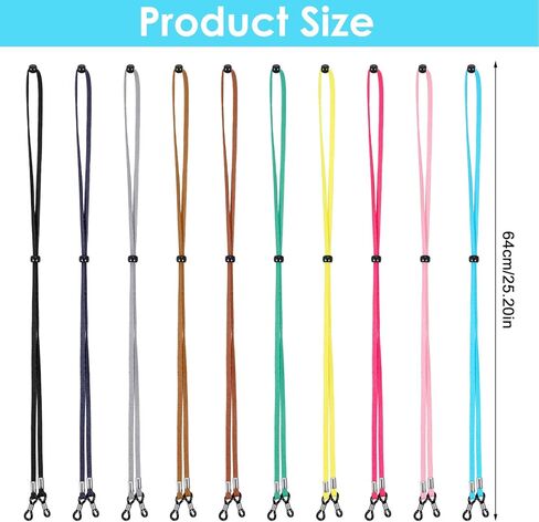 10 Pcs Adjustable Eye Glasses Holders Around Neck, Eyeglasses Straps, Sunglass Glasses Chain, Eyeglass Lanyard for Women Men & Kids (Colorful) in Saudi Arabia
