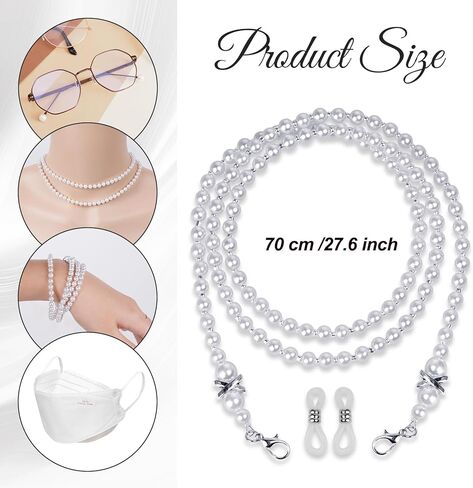 Women's Eyeglass Chains Pearl Glasses Chain Sunglasses Strap Holder Eyewear Retainer in Saudi Arabia