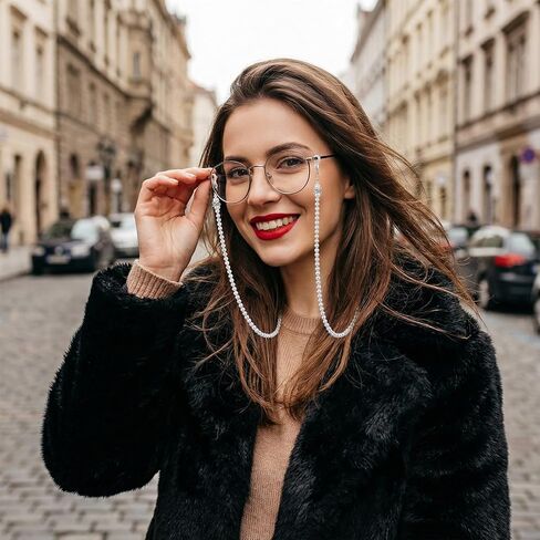 Women's Eyeglass Chains Pearl Glasses Chain Sunglasses Strap Holder Eyewear Retainer in Saudi Arabia