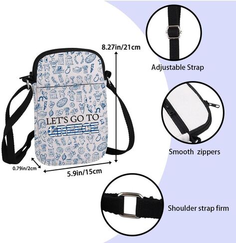 ZJXHPO Greece Trip Lover Traveller Cross Body Bag Greece Travel Vacation Gift Souvenir Let’s Go To Greece Messenger Bag in Saudi Arabia