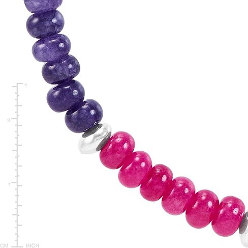 Silpada 'Colored in' Sterling Silver Mixed Stones Beaded Necklace, 18" + 2" (6mm) in Saudi Arabia