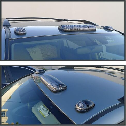 SPEC-D TUNING 3PC Clear Light Smoked Amber LED Cab Roof Top Running Lights Parking Marker Lamps For Trucks SUV Jeep Offroad in Saudi Arabia