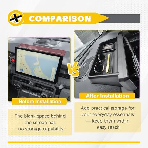 Dashboard Organizer Compatible with Toyota 2024-2026 Tacoma & 2025 2026 4Runner Accessories with 14-Inch Screen – ABS Dash Console Storage Tray Compartment with Sunglasses Holder Rubber Liner in Saudi Arabia